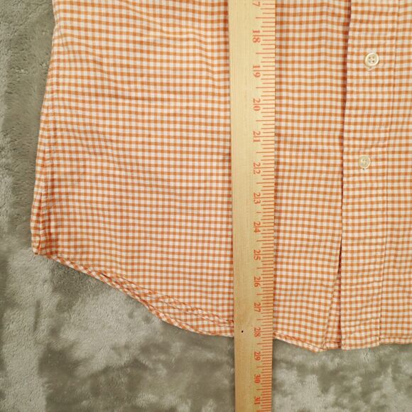 Ralph Lauren Vintage Men's Custom Fit Orange Gingham Check‎ Shirt size Medium - Picture 6 of 7